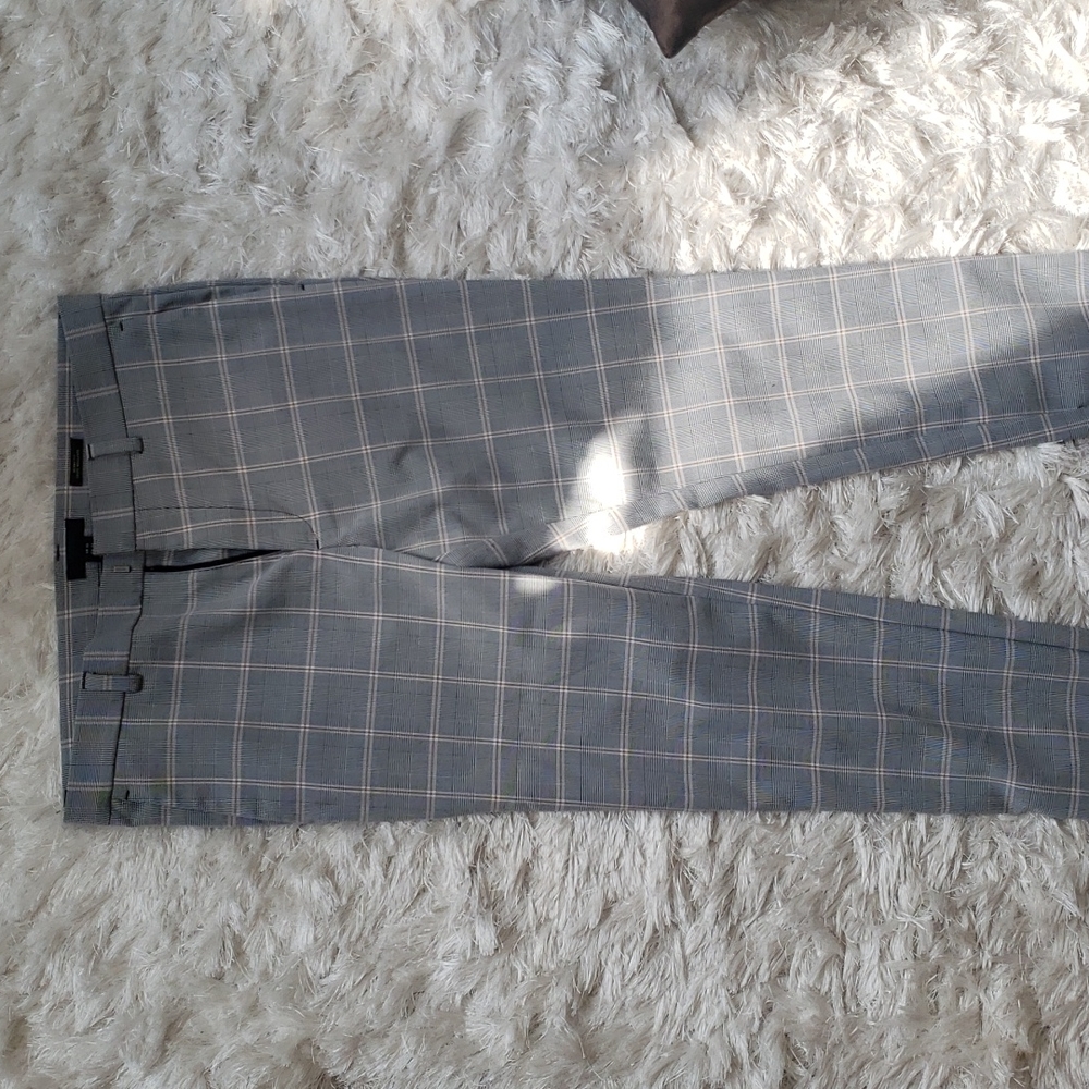 H&M gray checkered slacks (size 32 US skinny fit)